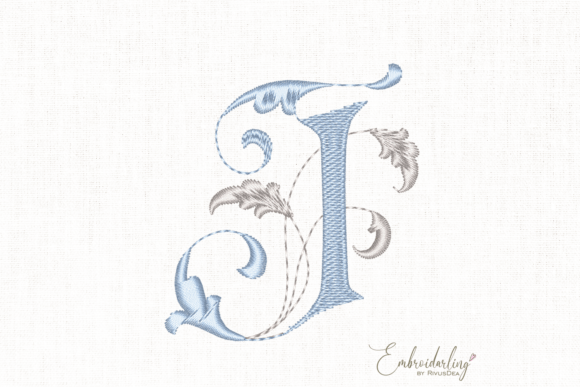 Baby Shower J, Monogram Embroidery Letter