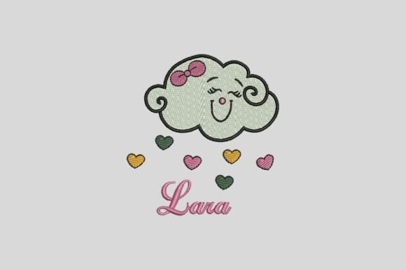 Cloud and Hearts Embroidery Design