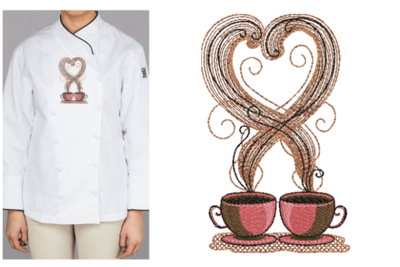 Coffee Heart Embroidery Designs