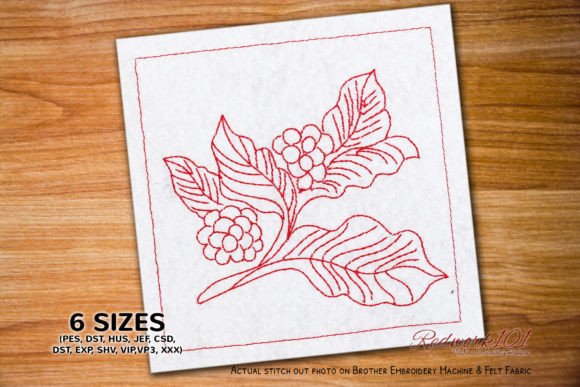 Coffee Plant Embroidery Design