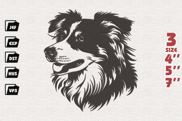 Collie Dog Embroidery