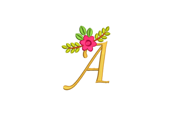 Cute A Letter Embroidery Design, 3 Sizes