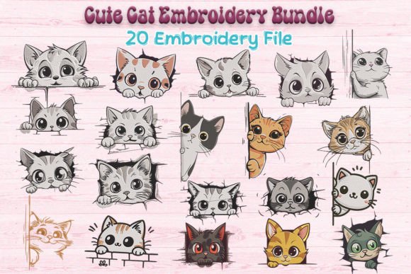 Cute Cat Bundle Embroidery