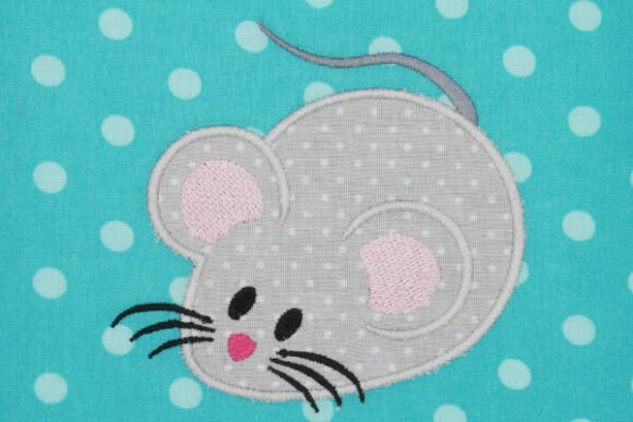 Cute Mouse Applique Embroidery Design