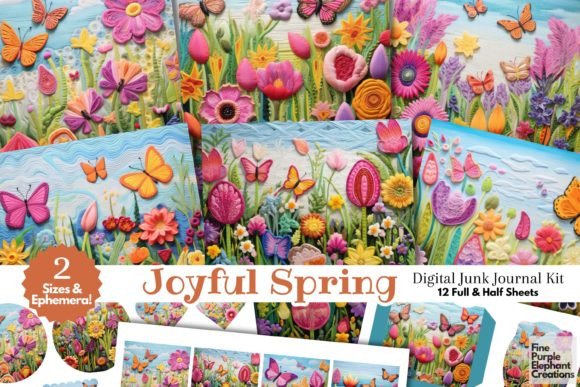 Embroidery Flower Floral Junk Journal HD