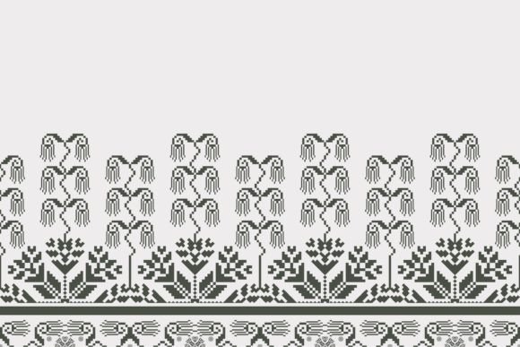 Ethnic Floral Embroidery Border Pattern