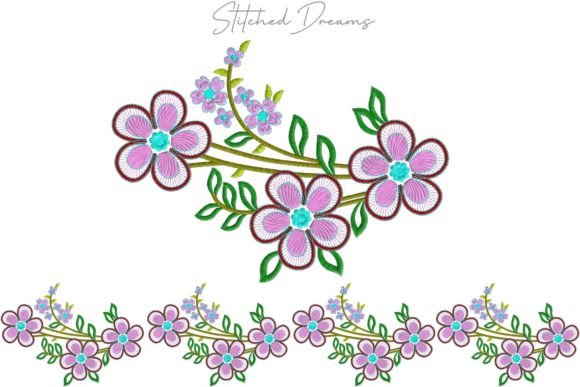 Floral Delight Embroidery Border