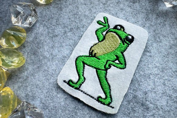 Groovy Frog Machine Embroidery Design