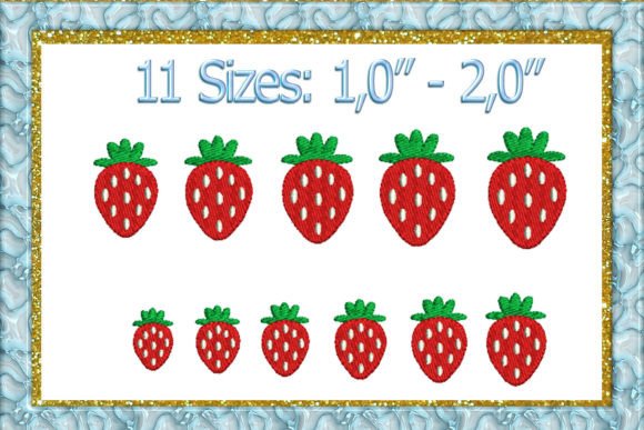 Mini Strawberry Machine Embroidery