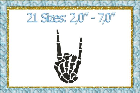 Skeleton Rock Fist Embroidery Design