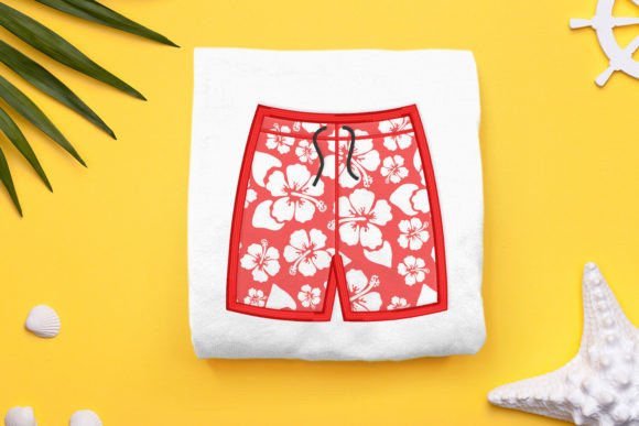 Swim Trunks Shorts Applique Embroidery