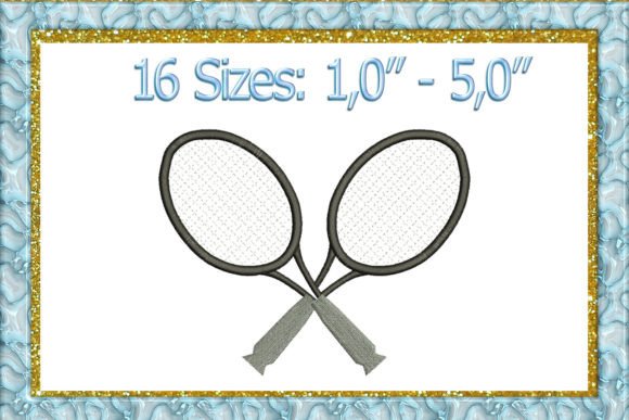 Tennis Racket Embroidery Design