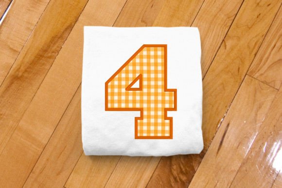 Varsity Number 4 Applique Embroidery